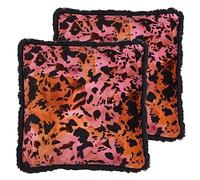 Paoletti Colette Cuscino imbottito in poliestere satinato con stampa animalier, confezione da 2