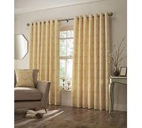 Paoletti Contemporary Tende con Occhielli Horto Ringtop, Jacquard, ocra, 229 x 137cm