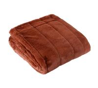 Paoletti Coperta in Pelliccia Sintetica Empress - Coperta Morbida ed Elegante in Stile Pesante e Minimalista per Letto o Divano (Ruggine - 130x180cm)