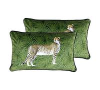 Paoletti Cuscini Cheetah Foresta Twin Pack Piume D'Oca, Verde, 30 x 50cm, 2 unità
