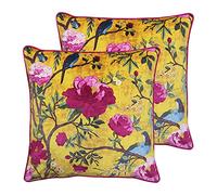 Paoletti Cuscini Chinoiserie Twin Pack Poliestere Riempito, Oro, 50 x 50cm, 2 unità