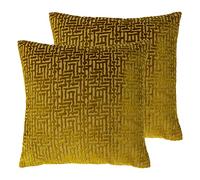 Paoletti Cuscini pieni di Piume di Delophi Twin Pack, Oro, 45 x 45cm, 2 unità