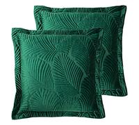 Paoletti Cuscini pieni di Piume Palmeria (Confezione gemella), Poliestere, Cotone, Smeraldo, Emerald, 60 x 60cm, 2 unità