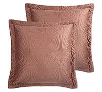 Paoletti Cuscini pieni di Piume Palmeria (Twin Pack), Poliestere, Cotone, arrossire, Blush, 60 x 60cm, 2 unità