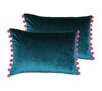 Paoletti Cuscini riempiti di Piume Fiesta, Teal/Berry, 35 x 50cm, 2 unità