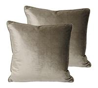 Paoletti Cuscini riempiti in Poliestere in Velluto di Lusso, Visone, 55 x 55cm, 2 unità
