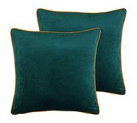 Paoletti Cuscini riempiti Piume di Twin Meridian, Teal/Clementine, 55 x 55cm, 2 unità