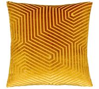 Paoletti Cuscino Evoke Velvet con imbottitura in piuma - Lussuoso cuscino decorativo quadrato con motivo a zig-zag e imbottitura (oro - 45x45cm)
