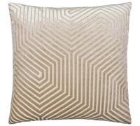 Paoletti Cuscino Evoke Velvet con imbottitura in piuma - Lussuoso cuscino decorativo quadrato con motivo a zig-zag e imbottitura (Visone - 55x55cm)