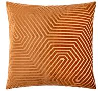Paoletti Cuscino Evoke Velvet con imbottitura in piuma - Lussuoso cuscino decorativo quadrato con motivo a zig-zag e imbottitura (mattone - 55x55cm)