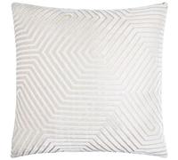 Paoletti Cuscino Evoke Velvet con imbottitura in piuma - Lussuoso cuscino decorativo quadrato con motivo a zig-zag e imbottitura (Ostrica - 55x55cm)