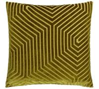 Paoletti Cuscino Evoke Velvet in poliestere imbottito - Lussuoso cuscino decorativo quadrato con motivo a zig-zag e imbottitura (oliva - 45x45cm)