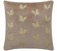 Paoletti Cuscino imbottito in poliestere ricamato con palme guidate - Visone - 45x45 cm
