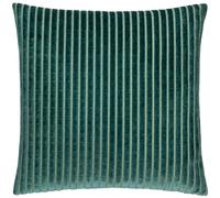 Paoletti Cuscino Savoy Stripe imbottito in piuma - Cuscino decorativo reversibile in velluto morbido e testurizzato per divani letto e poltrone (verde acqua - 50x50cm)