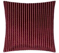 Paoletti Cuscino Savoy Stripe imbottito in poliestere - Cuscino decorativo reversibile in velluto morbido e testurizzato per divani, letti e poltrone (Borgogna - 50x50cm)