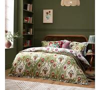 Paoletti Dawson Ikat Set copripiumino reversibile - Verde cedro - Matrimoniale