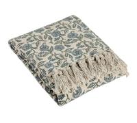 Paoletti Delphine Plaid in cotone floreale - Blu Delph - 130x170 cm