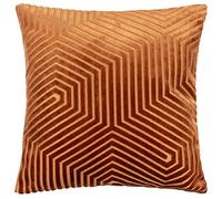 Paoletti Fodera per cuscino Evoke Velvet - Lussuosa federa decorativa quadrata con motivo a zig-zag (mattone - 45x45cm)