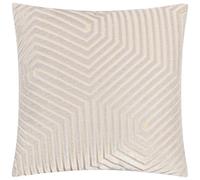 Paoletti Fodera per cuscino Evoke Velvet - Lussuosa federa decorativa quadrata con motivo a zig-zag (Ostrica - 45x45cm)
