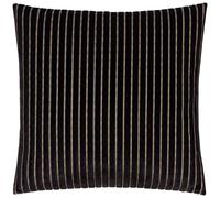 Paoletti Fodera per cuscino Savoy Stripe - Cuscino decorativo reversibile in velluto morbido e testurizzato per divani, letti e poltrone (Nero - 50x50cm)