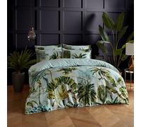 Paoletti Forsteriana Palms Set Copripiumino - Reversibile Acquerello Tropicale Giungla Palma Biancheria Da Letto Di Lusso (Multicolore - Super King - 260x220cm)