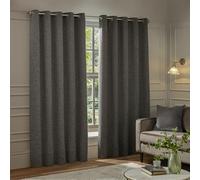 Paoletti Galaxy Coppia Di Tende Con Occhielli - Tende Oscuranti In Ciniglia Di Lusso Opulente (Carbone - 229x229cm)
