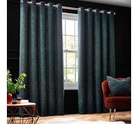 Paoletti Galaxy Coppia Di Tende Con Occhielli - Tende Oscuranti In Ciniglia Di Lusso Opulente (Smeraldo - 168x137cm)
