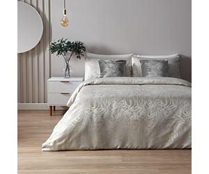 Paoletti Marble Set Copripiumino - Lusso Jacquard Astratto Marmo Testurizzata Biancheria Da Letto (Ostrica - Doppio - 200x200cm)