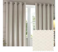 Paoletti Neptune Coppia Di Tende Con Occhielli - Geometriche Velluto Di Lusso Foderate Oscuranti Tende (Avorio - 168x229cm)