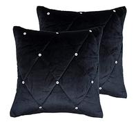 Paoletti Nuovi Cuscini riempiti di Piume Diamante Twin Pack, Nero, 45 x 45cm, 2 unità