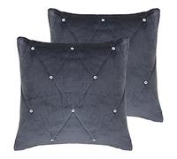 Paoletti Nuovi Cuscini riempiti di Piume Diamante Twin Pack, Peltro, 55 x 55cm, 2 unità