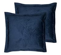 Paoletti Palmetti Palmeria Feather Cuscini riempiti (Confezione gemella), Poliestere, Cotone, Navy, 60 x 60cm, 2 unità