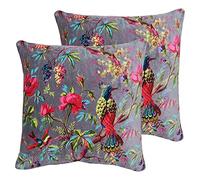 Paoletti Paradise Polyester Filled Cushions (Twin Pack), Mink, 50 x 50cm