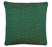 Paoletti Riva Highbury Feather Cuscino Pieno - Emerald Green - Geometric Cube Design - Jacquard - Gold Geometrica Reverse - 58% Lino 42% Poliestere - 50 X 50Cm (20" X 20" Pollici)