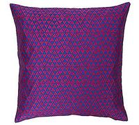 Paoletti Riva Louvre Cuscino Skydiver Blu E Rosa Camelie Metallico Tessuto Jacquard Geometrica Triangolo di Disegno 100% Poliestere 45 X 45 Centimetri (18" X 18" Pollici)