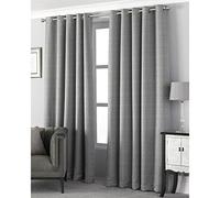 Paoletti Riva Pendleton Ringtop Occhielli Tende (Coppia) - Grafite Grigio Scuro - Moderno Tessuto del Jacquard Camera Oscuramento - 100% Poliestere - 168 Centimetri di Larghezza X 137 C