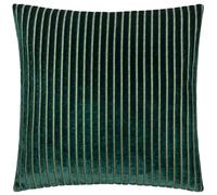 Paoletti Savoy Stripe Cuscino Imbottito Di Piume (Smeraldo - 50x50cm) | Lussuoso Morbido Velluto Testurizzato A Righe Retro Tinta Unita Cuscino Decorativo