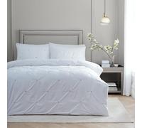 Paoletti Set copripiumino Elysia - Set di biancheria da letto di lusso in cotone a 200 fili con pieghe pizzicate e ricamo (Nero - Super King)