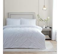 Paoletti Set copripiumino Elysia - Set di biancheria da letto di lusso in cotone a 200 fili con pieghe pizzicate e ricamo (Champagne - King)