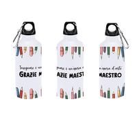 Paolo Chiari Borraccia - Linea Maestri, in Alluminio, 400 ml, per Bevande Fredde (Grazie Maestro, Multicolore)