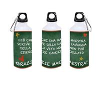 Paolo Chiari Borraccia - Linea Maestri, in Alluminio, 400 ml, per Bevande Fredde (Lavagna Maestra, Multicolore)