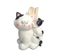 Paolo Chiari Porta Posate da Cucina in Marmoresina Dipinta a Mano con 3 Utensili, Design Made in Italy, Idea Regalo per Collezionisti e Appassionati (Gattini)