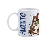 Paolo Chiari Tazza in Ceramica Caffè e Tè, Personalizzata con Nome, Idea Regalo Compleanno per Amici e Familiari, Certificata per Alimenti, Adatta al Microonde, Made in Italy (Alberto)