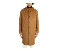 Paolo Pecora, ,Coats ,Uomo ,Marrone ,M Cappotto lungo in misto lana con cappuccio