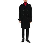 Paolo Pecora, ,Coats ,Uomo ,Nero ,L Cappotto a Quadri Doppiopetto