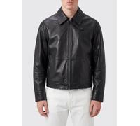 PAOLO PECORA Giacca in pelle con colletto classico e chiusura a zip 48 Nero
