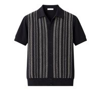 Paolo Pecora, ,Knitwear ,Uomo ,Nero ,M Camicia in Maglia Loose Fit