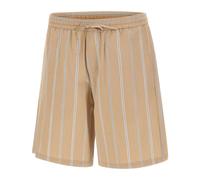 Paolo Pecora, ,Shorts ,Uomo ,Beige ,S Striped Cotton Bermuda Shorts
