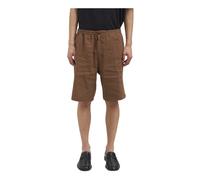Paolo Pecora, ,Shorts ,Uomo ,Marrone ,S Bermuda in Lino e Viscosa