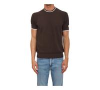 Paolo Pecora - Stripe-trim Short-sleeve Sweater - - Knitwear - Uomo - Marrone - L